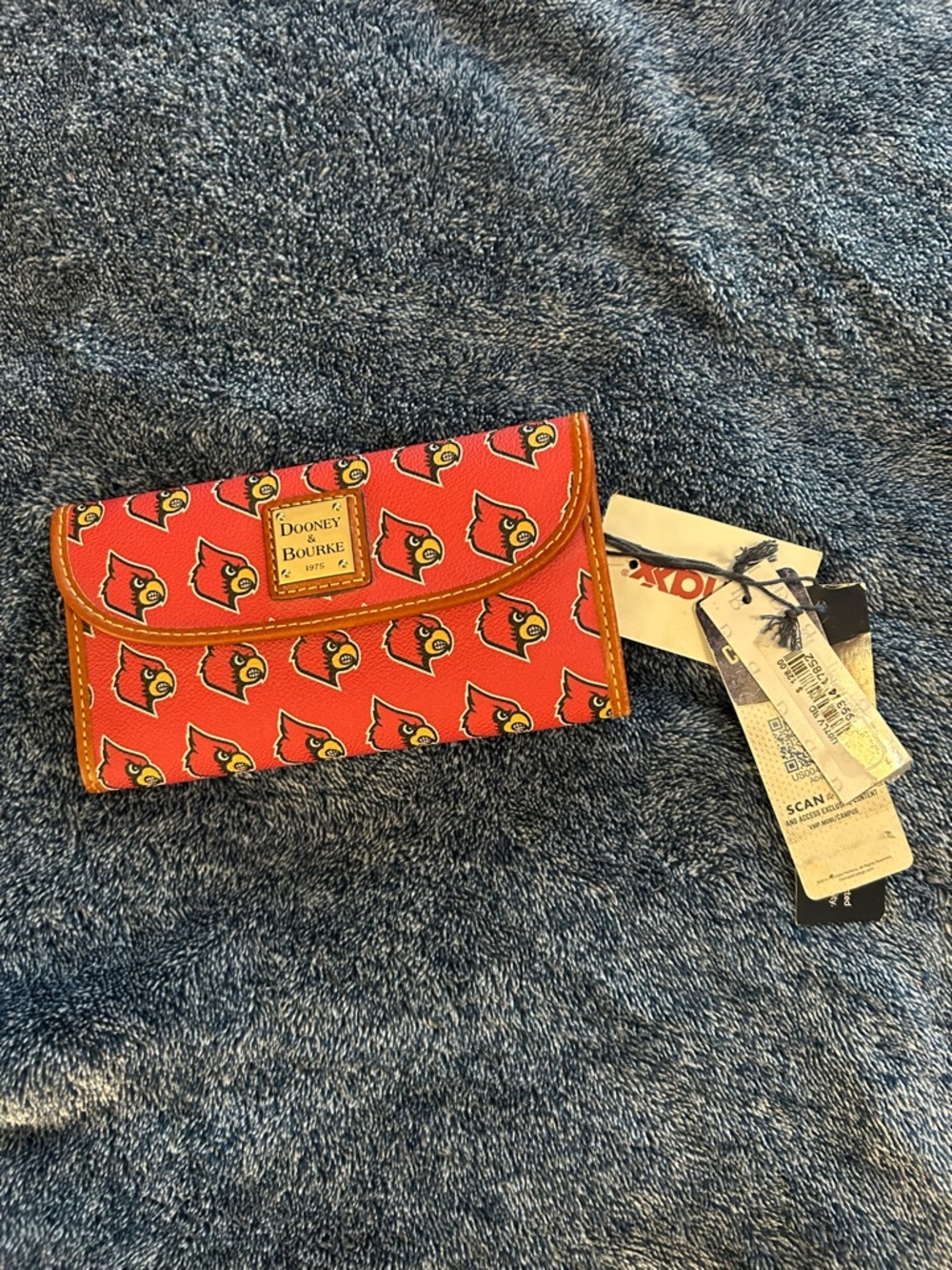 Dooney & Bourke Red Signature Logo Continental Wallet - Louisville Cardinals